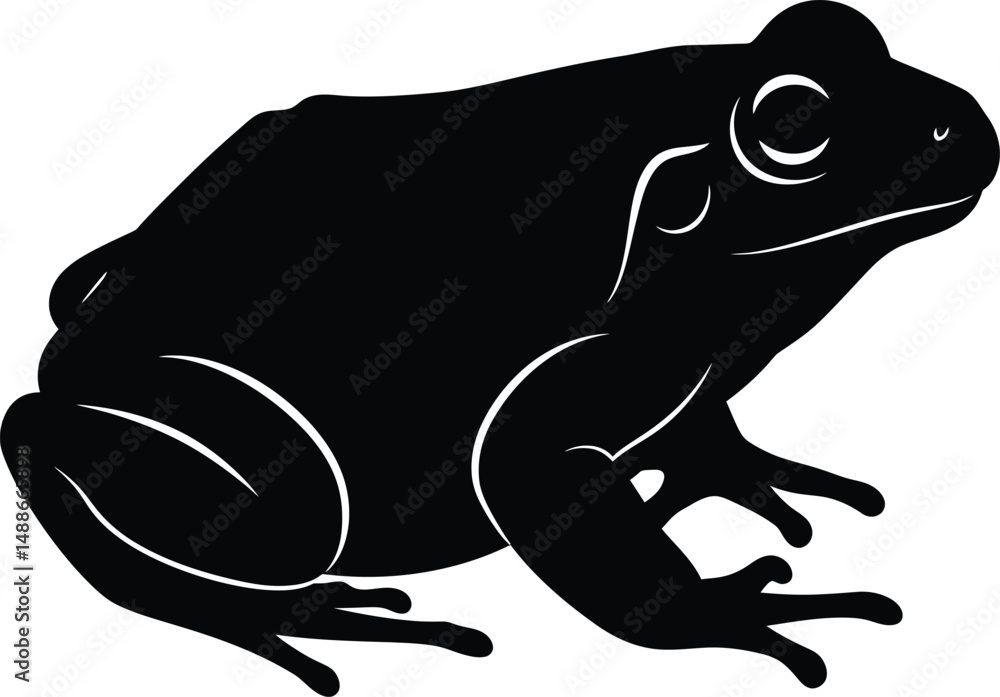 Fototapeta premium silhouette frog illustration on a white background