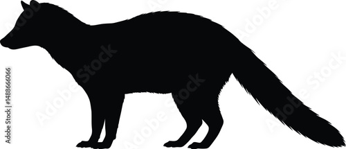 Horse silhouette vector with wild and domestic animal theme in black and white illustration