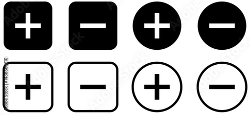 plus and minus icon vector