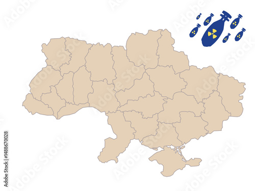 Colourful Ukraine map with different design