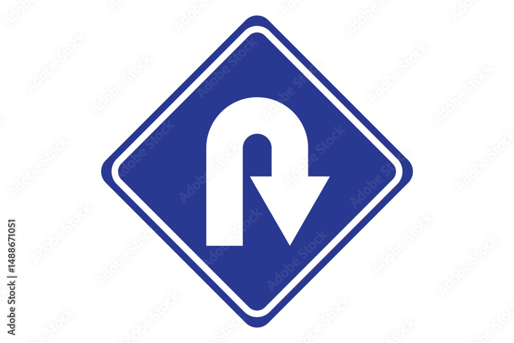 U-turn ahead traffic sign road. Arrow flat icon for u-turn or return. Vector illustrator. EPS 10. U-turn ahead traffic sign road. Arrow flat icon for u-turn or return. Vector illustrator. EPS 10.