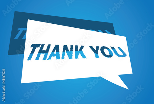 Thank you message abstract cutout