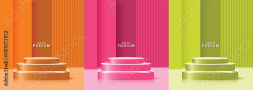 Podium displaying products and equipment Vector background for marketing Vector template