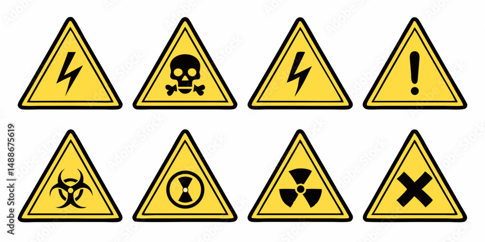 Collection of Warning Signs for Safety Hazards Collection of Warning Signs for Safety Hazards