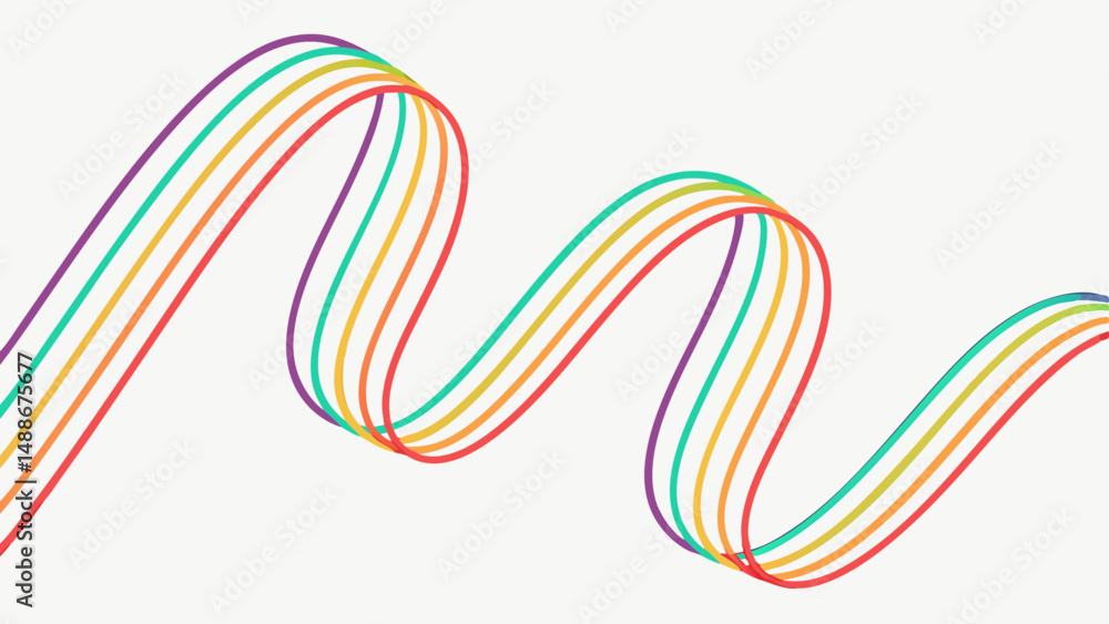 Fototapeta premium Abstract colorful ribbon design, perfect for modern backgrounds.