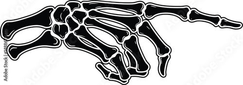 Pointing Skeleton Hand – Gothic and Halloween Illustration

