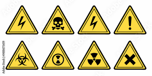 Collection of Warning Signs for Safety Hazards