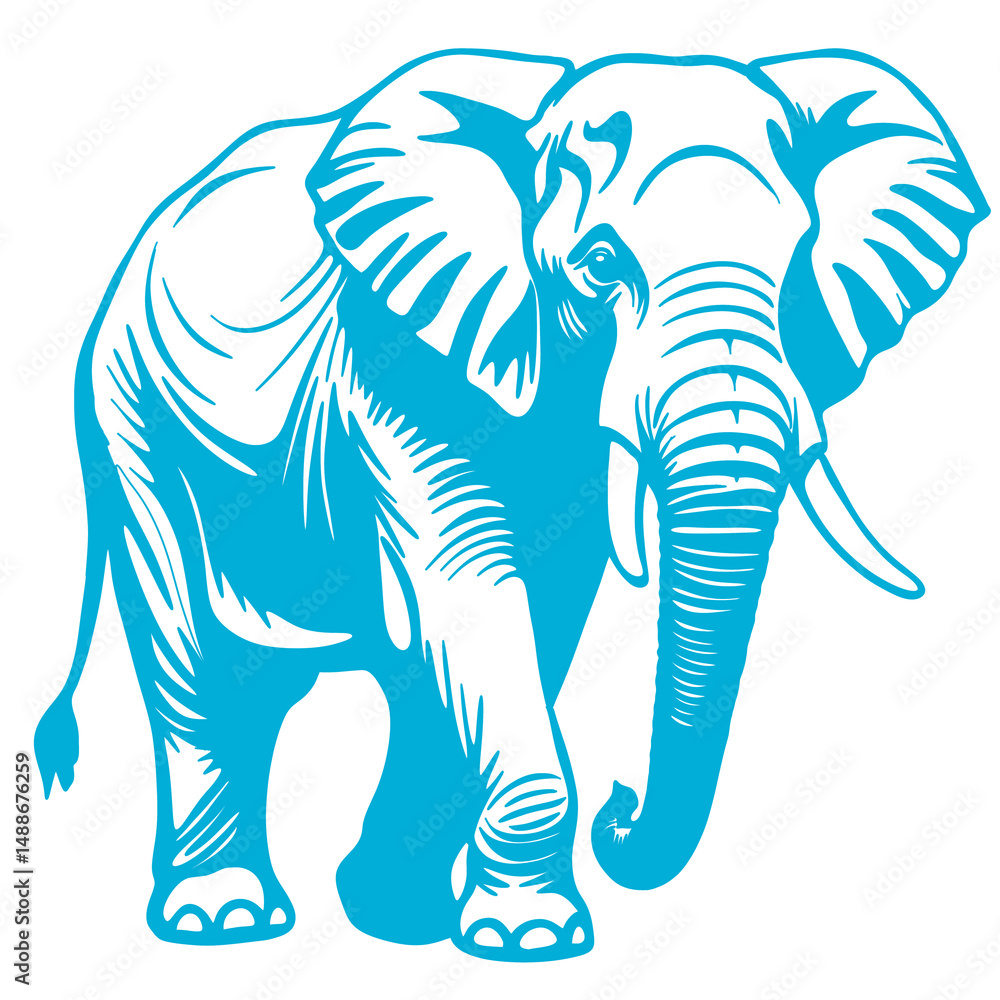 Fototapeta premium Elephant Silhouette Illustration 