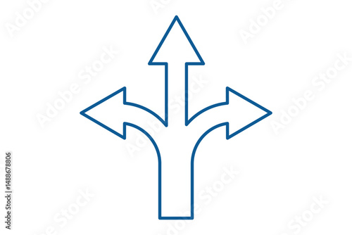 Road traffic direction arrows flat set. You-turn, left, right, two way, three way transportation direction arrow symbol. Fork sign, Way pointer symbol. Turn arrow navigation sign. Traffic route.eps10 