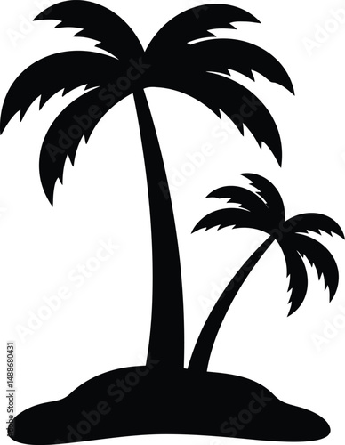 palm tree silhouette, black and white, minimalist, simple, abstract, graphic design
