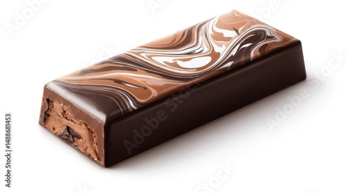 Artisan chocolate bar with a marbled design