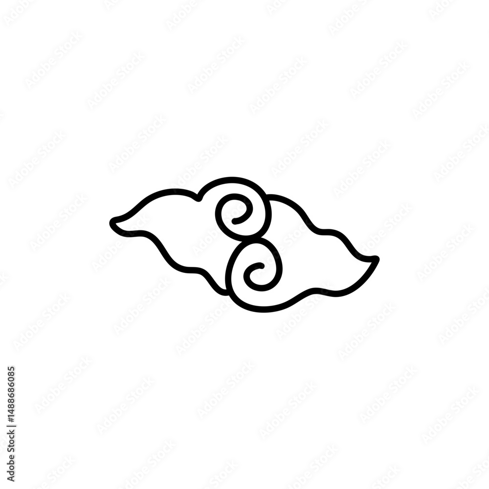 Naklejka premium Mega mendung traditional pattern