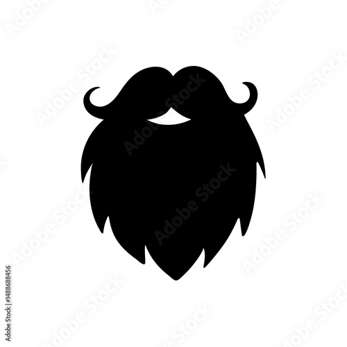 Beard silhouette vector icon
