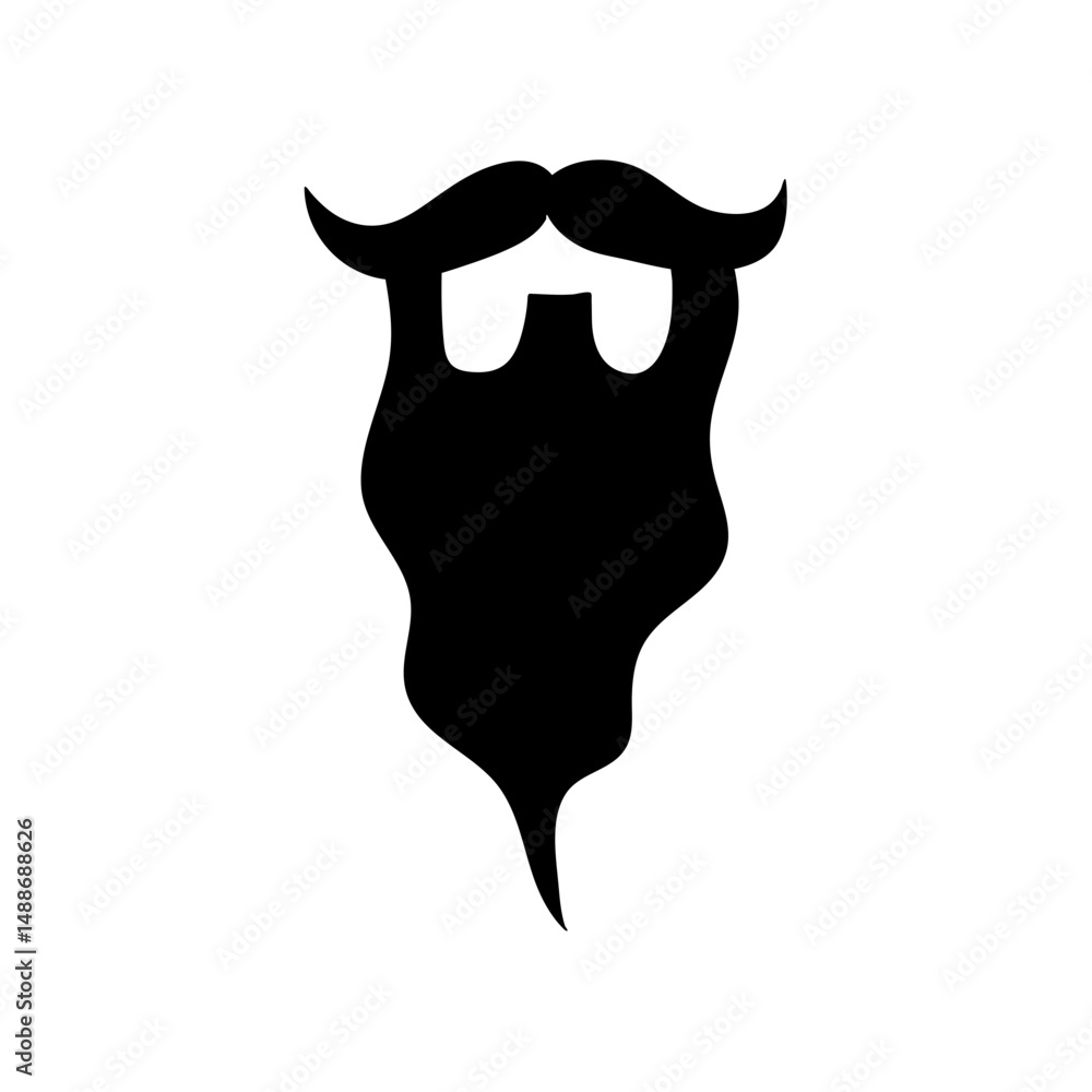 Beard silhouette vector icon Beard silhouette vector icon
