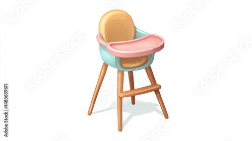 Pastel-colored high chair for babies (1)