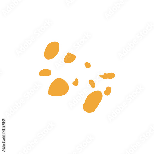 Crunchy sweet bread crumbs. Vector cartoon flat illustration
