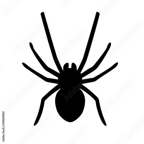 Simple Black Spider Silhouette Perfect for Halloween and Spooky Designs