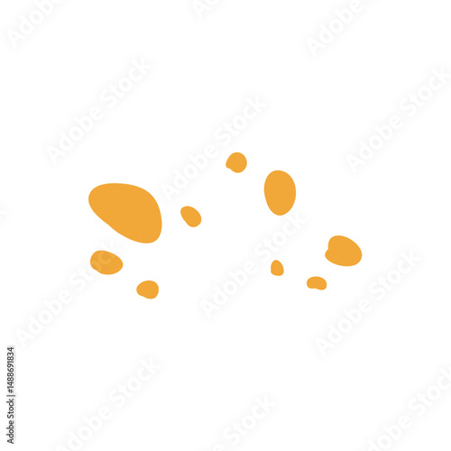 Crunchy sweet bread crumbs. Vector cartoon flat illustration