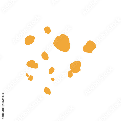 Crunchy sweet bread crumbs. Vector cartoon flat illustration