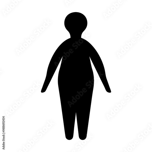 Silhouette of a person standing with arms down, minimalist illustration style