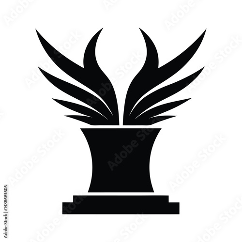 Abstract Plant Vase Silhouette.
