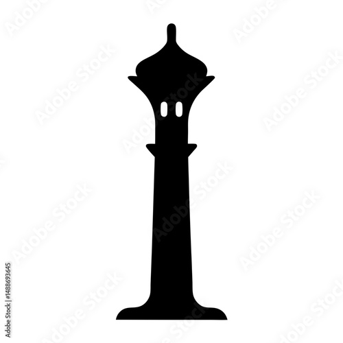 Fotografia Architectural silhouette of a tower with an onion dome roof and windows