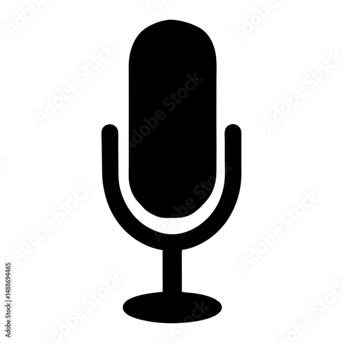Retro Microphone Illustration for Podcast Recording and Audio Communication Design