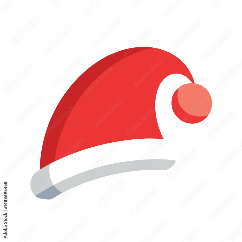 Festive red santa claus hat illustration isolated on a clean white background Festive red santa claus hat illustration isolated on a clean white background