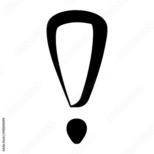 Simple black exclamation point on a white background indicating importance