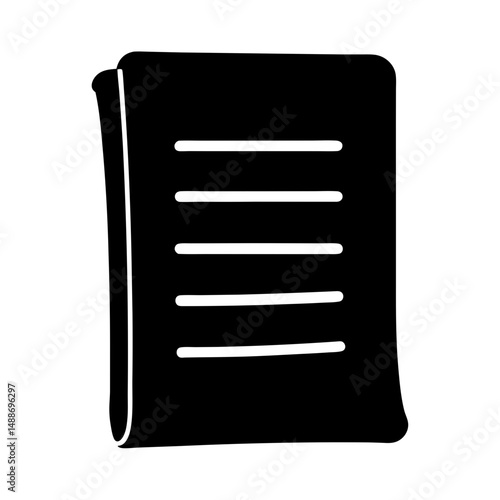 Solid black document with lines showing text ready for note taking