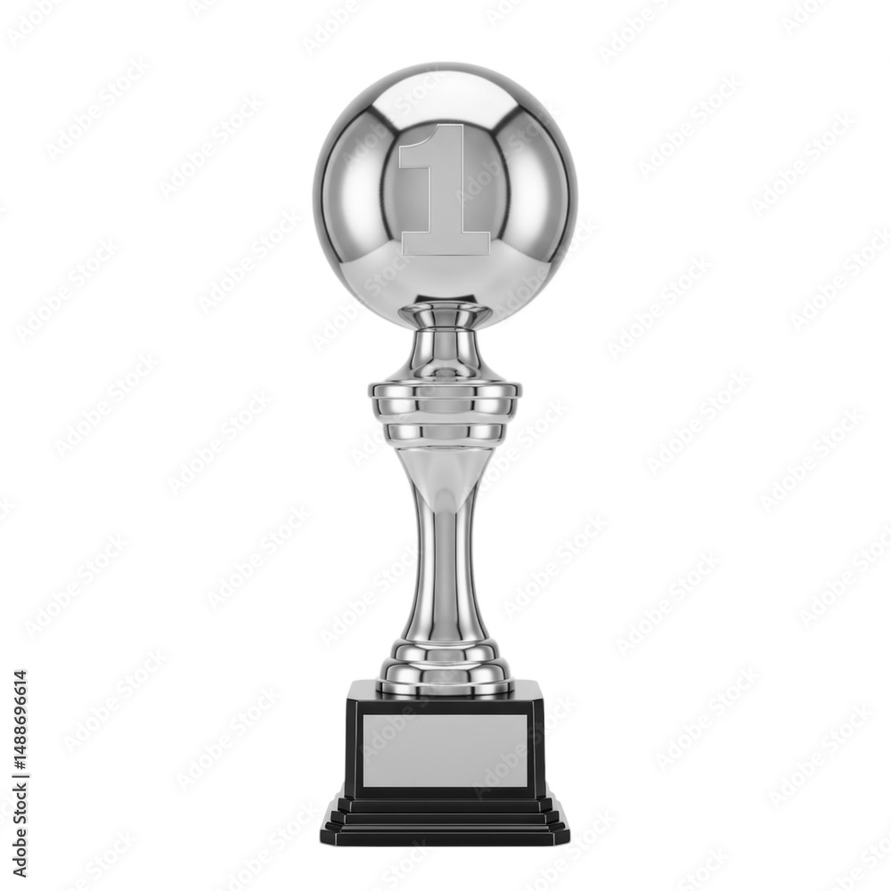Golden first place trophy award on transparent background Golden first place trophy award on transparent background