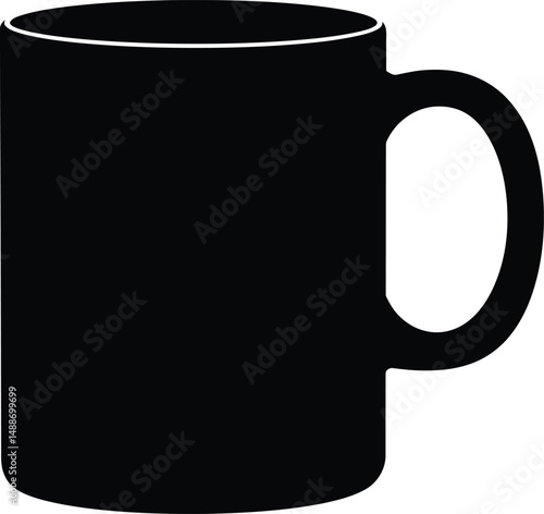 Minimalist Black Ceramic Coffee Mug Simple Silhouette

