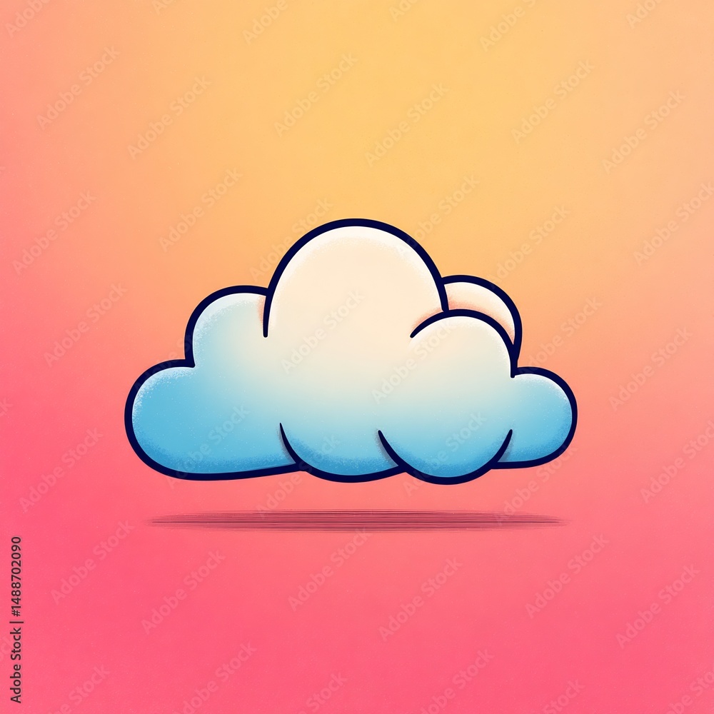 Fototapeta premium fluffy cloud with soft curves