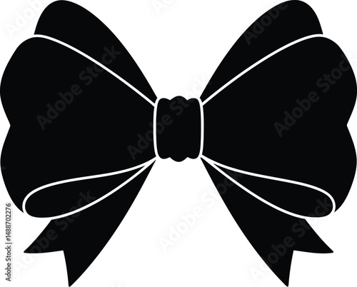 Elegant Black Symmetrical Bow Tie Minimalist Design

