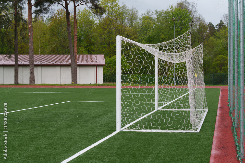 Fototapeta premium soccer goal on the field