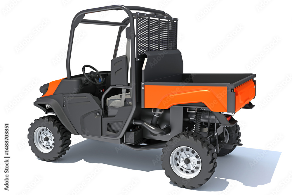 Fototapeta premium UTV Utility Vehicle 3D rendering on white background 
