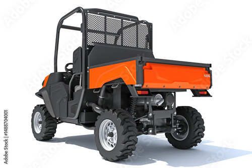 UTV Utility Vehicle 3D rendering on white background	