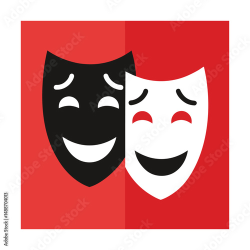 Comedy and tragedy theater masks symbolizing emotions drama and theatrical performance