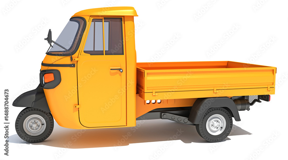 Naklejka premium Pickup Mini Truck Carrier 3D rendering on white background