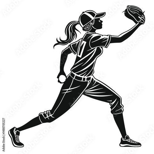 Baseball player silhouette design vector. Baseball swing vector silhouette illustration on a white background