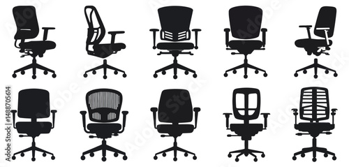 Ten Ergonomic Office Chair Silhouettes for Design