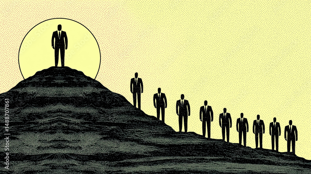 Conceptual illustration of leadership and hierarchy