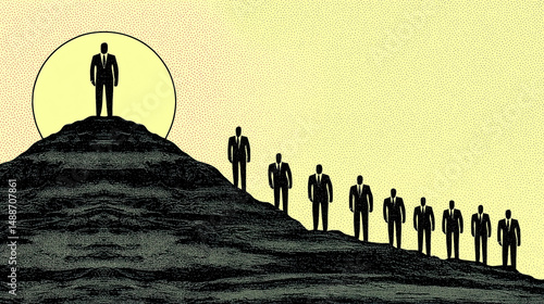 Obraz na płótnie Conceptual illustration of leadership and hierarchy w salonie