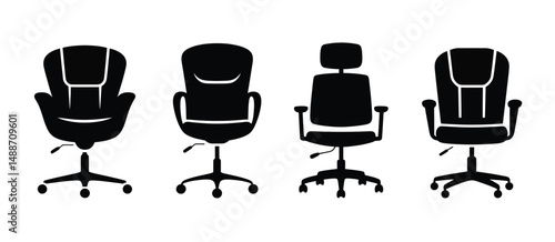 Four Different Styles of Office Chair Silhouettes