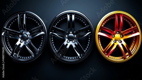 Set collection featuring compounds of soft tyre hard medium and soft compound rubber includes a black wheel with red yellow white line on a modern template with team principal strategy isolated