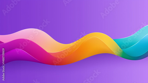 Obraz na płótnie Abstract colorful wave pattern on purple background w salonie