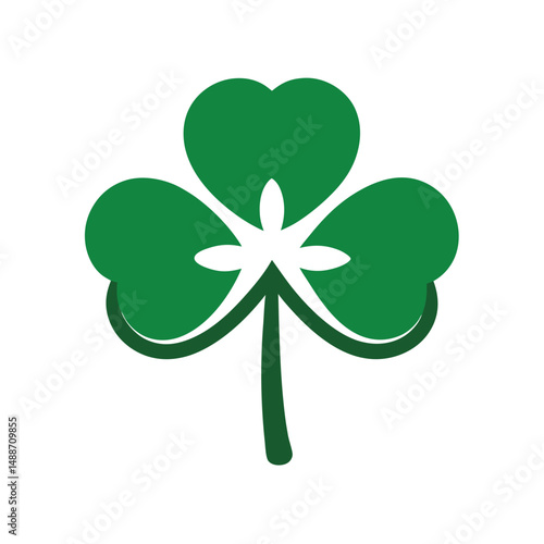 Simple green shamrock illustration for saint patricks day celebration and irish culture