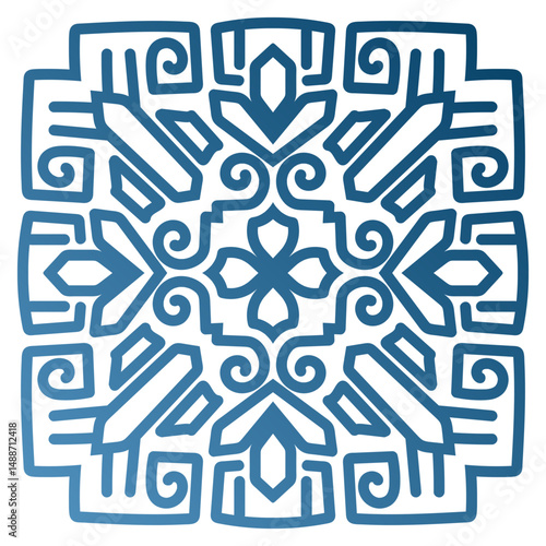 Dark blue vintage pattern, ethnic tribal pattern, vintage elements