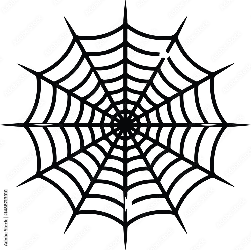 Obraz premium Spider Web Silhouette Set – Halloween Spider Net Vector Collection Creepy Spider Net Icons in Black Silhouette | Happy Halloween Design 