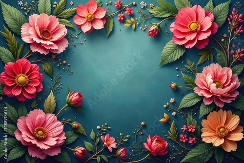 Intricate floral tapestry design in muted jewel tones , home decor, room decor